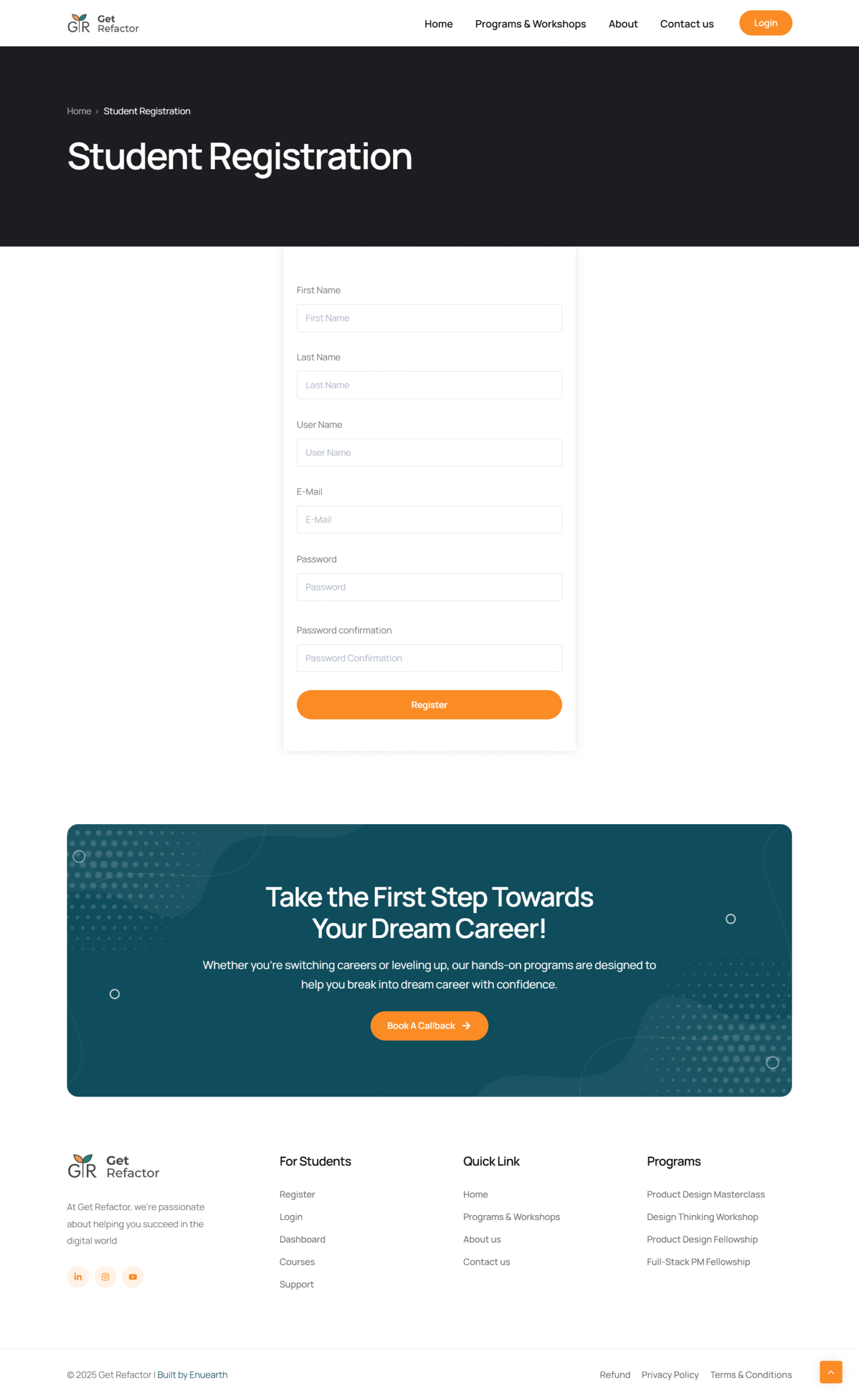 Student Sign up